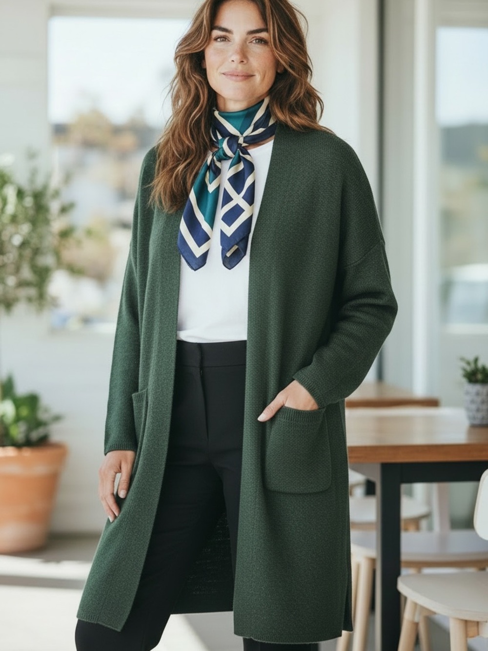J. Crew Emerald Green Open-Front Long Cardigan